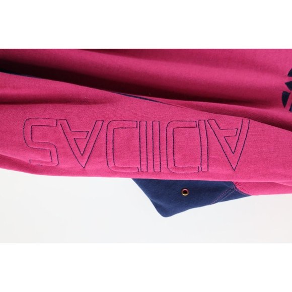 Vintage 90s Adidas Mens XL Faded Boxy Fit Spell Out Crewneck Sweatshirt Magenta - Picture 4 of 9
